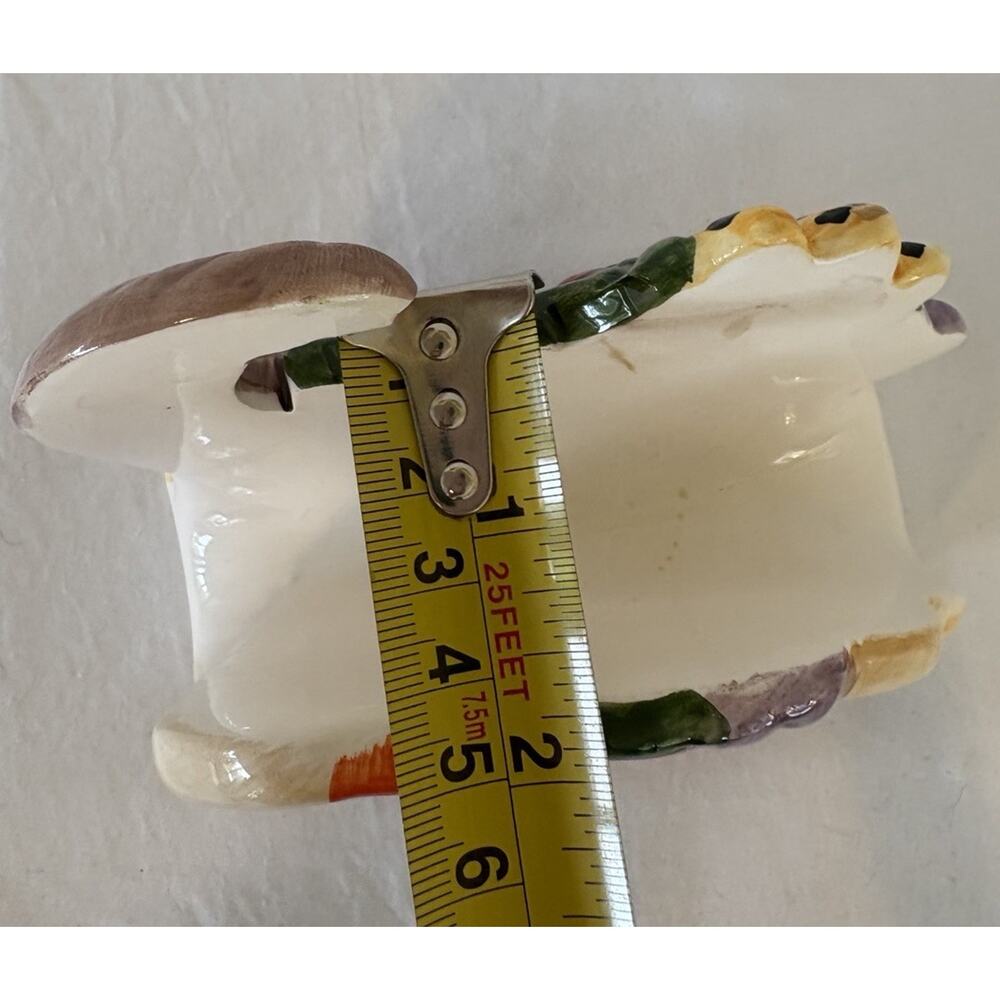 Thanksgiving Theme/ Fall Ceramic Cornucopia Napkin Holder Fruits and Vegetables - Picture 7 of 14